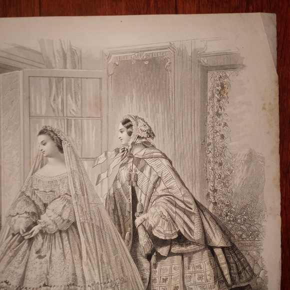 ❌️SOLD❌️Antique 1857 German Fashion Plate Herrmann Gerson's Modezeitung - Picture 8 of 11